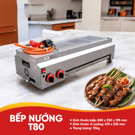 Bếp nướng thịt xiên không khói T80