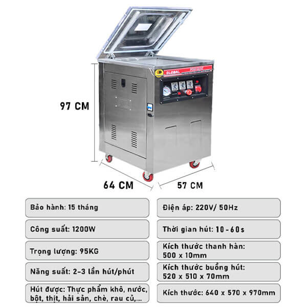 Máy Hút Chân Không 1 Buồng DZ-500