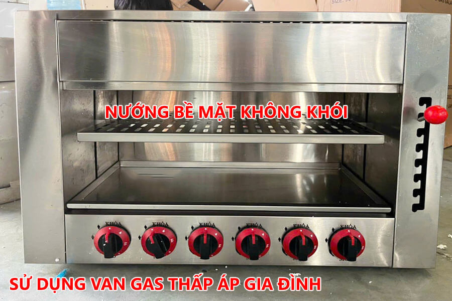 Lò nướng Salamander dùng gas 6 họng đốt