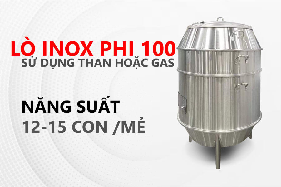 Lò quay vịt inox 100 cm (12-15 con)