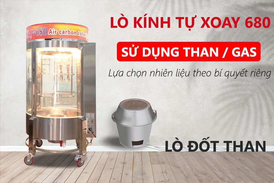 Lò quay vịt kính 680 tự xoay (8 – 12 con)