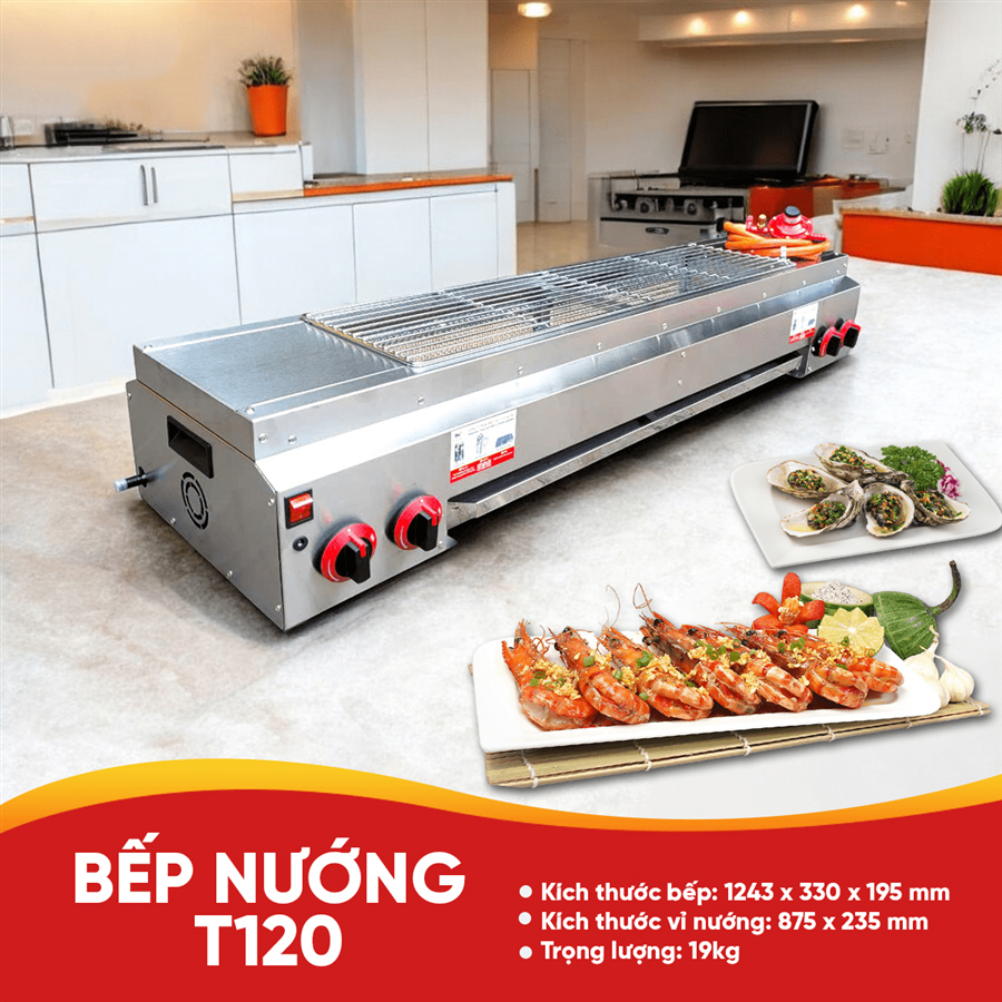 Bếp nướng thịt xiên không khói T120