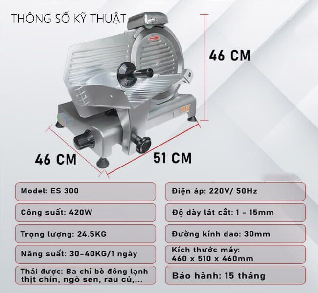 Máy Cắt Thịt Đông Lạnh & Thịt Chín ES-300