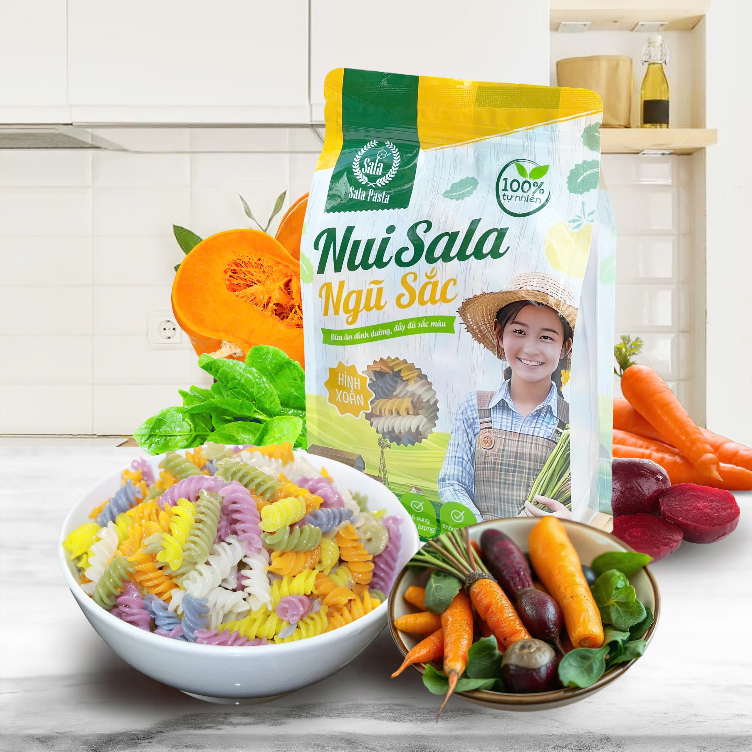 Nui Sala Ngũ Sắc Hình chữ C