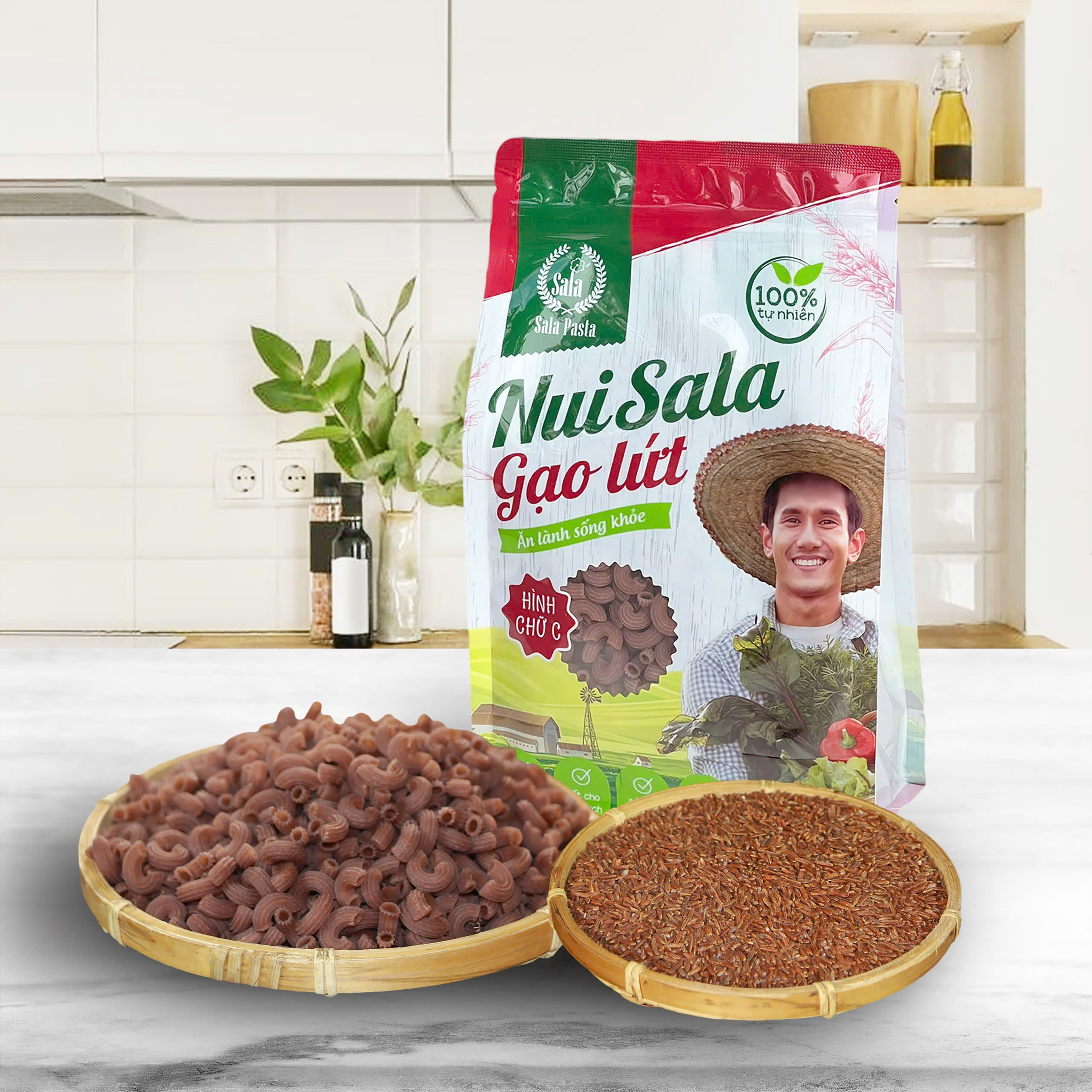 Nui Sala gạo lứt hình chữ C