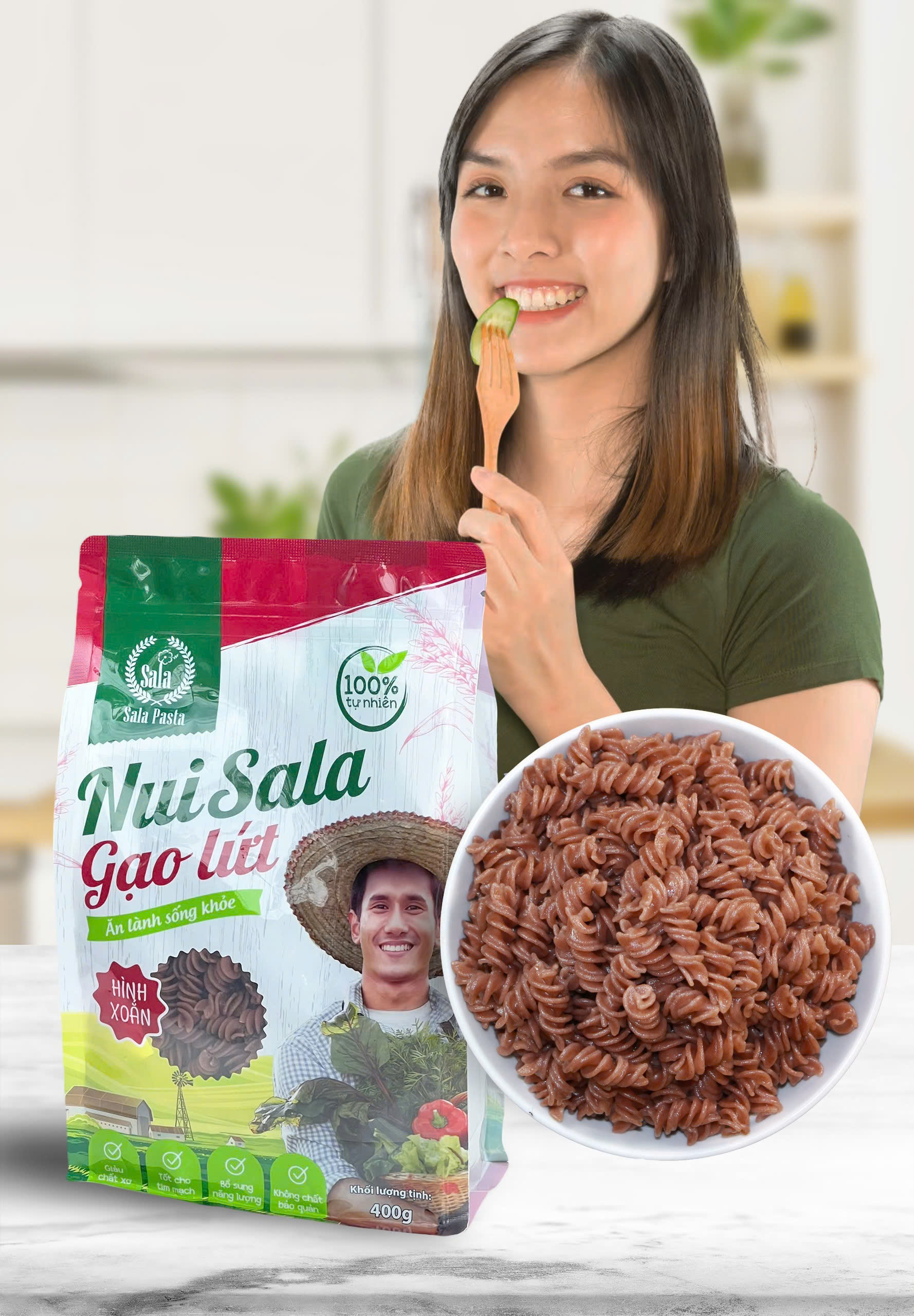 Nui Sala gạo lứt hình Xoắn