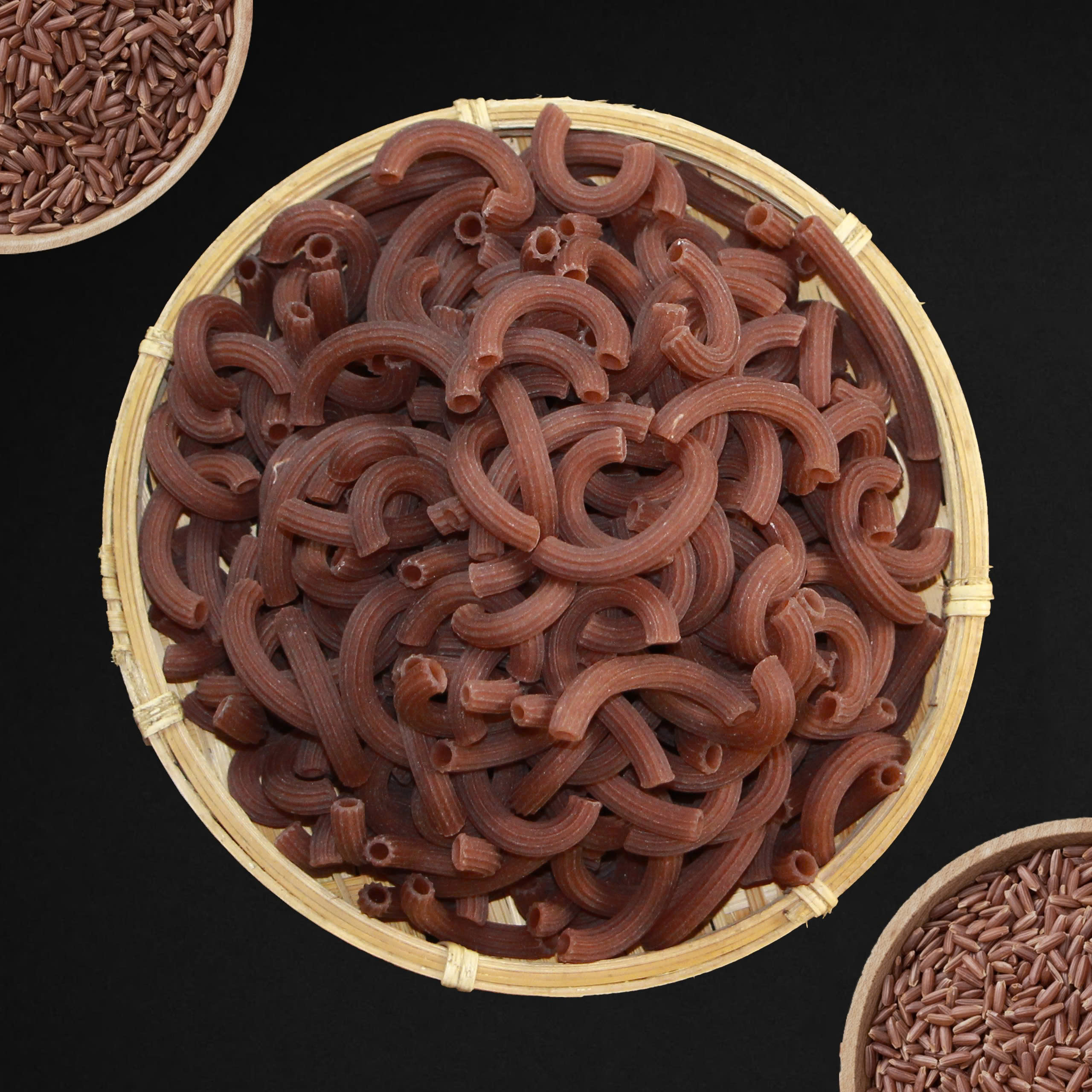 Nui Sala gạo lứt hình ống