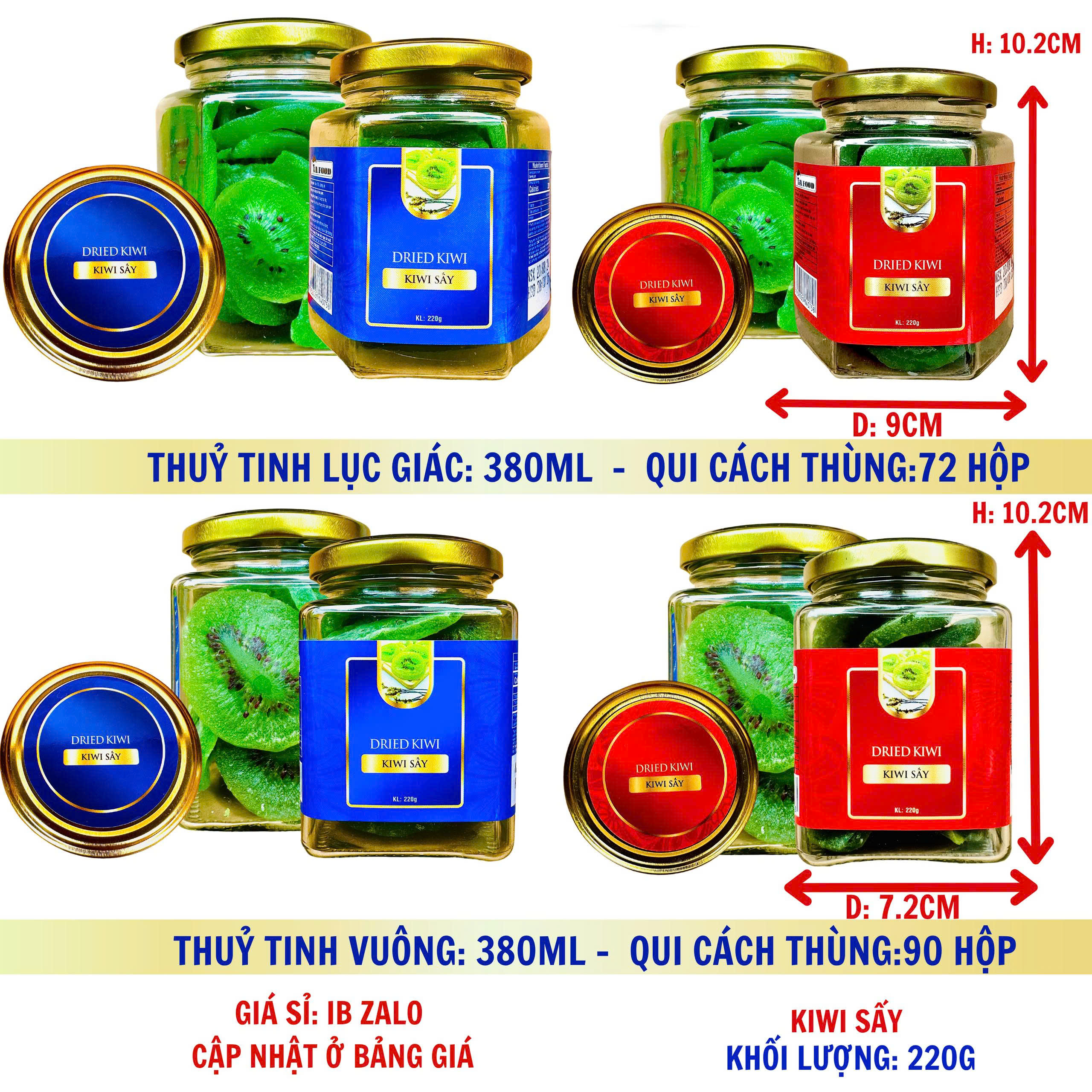 Kiwi sấy - hộp nắp vặn 250g