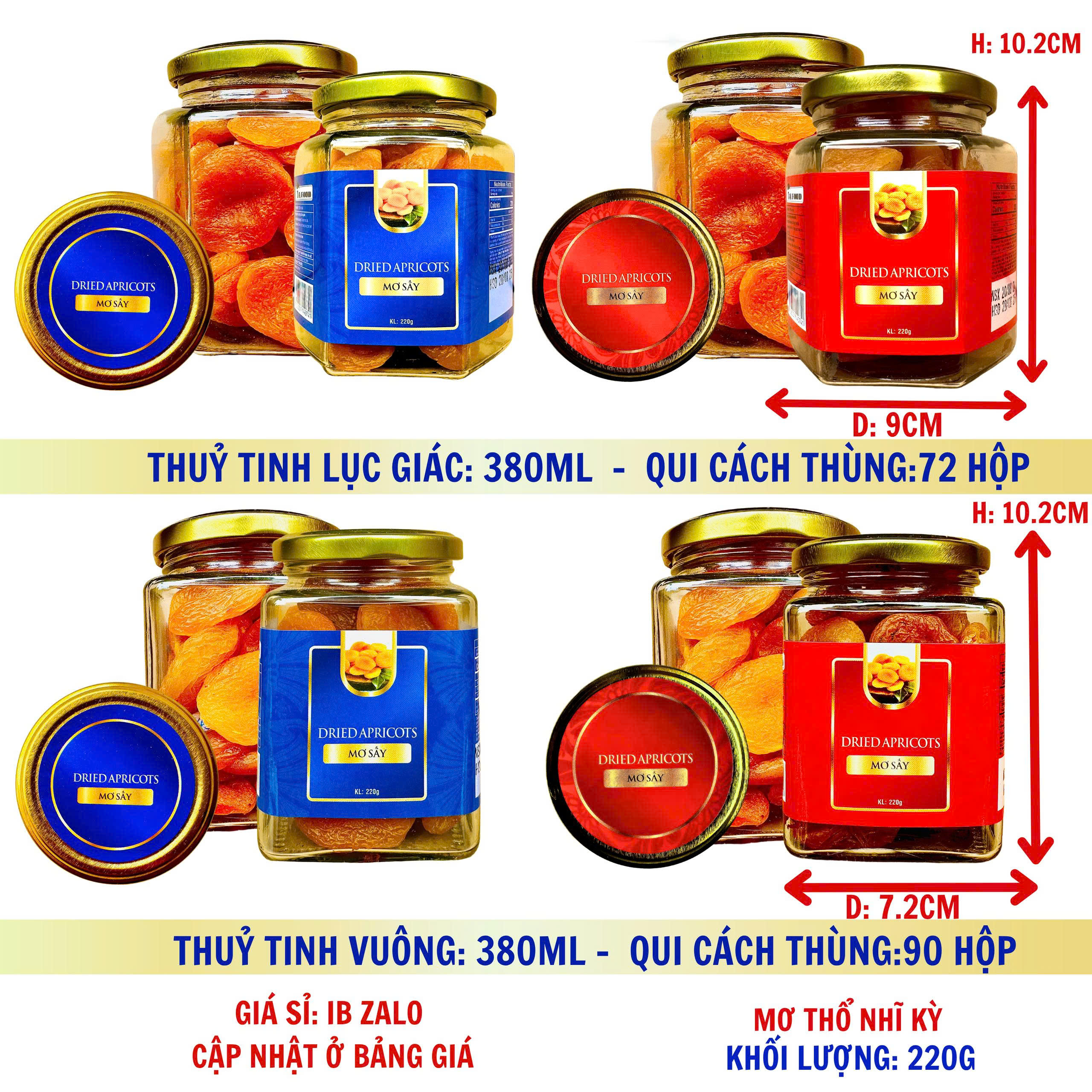 Mơ Thổ nhĩ kỳ - hộp nắp vặn 250g