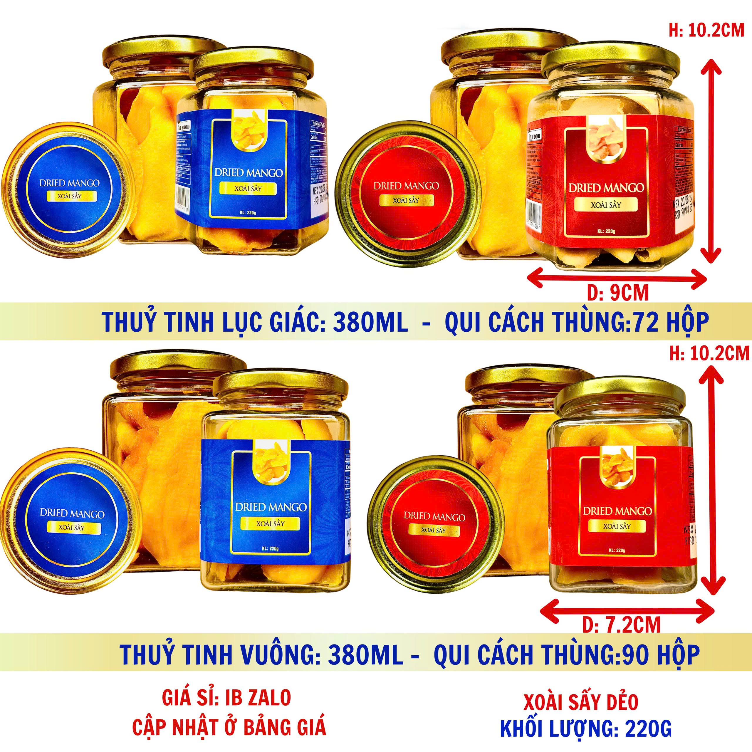 Xoài sấy dẻo - hộp nắp vặn 220g