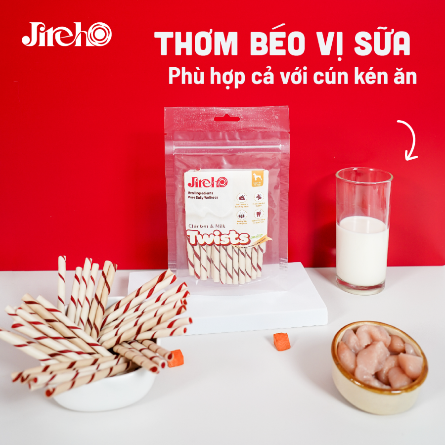 Que xoắn Thịt gà & Sữa