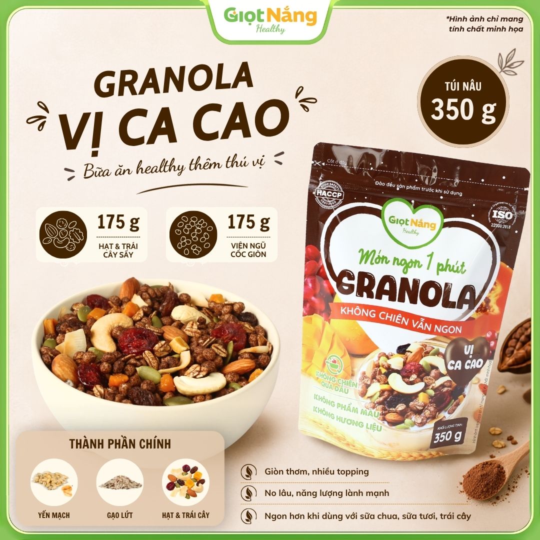 Granola Không Chiên Vẫn Ngon Vị Ca Cao 350 g