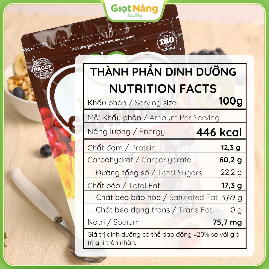 Granola Không Chiên Vẫn Ngon Vị Ca Cao 350 g