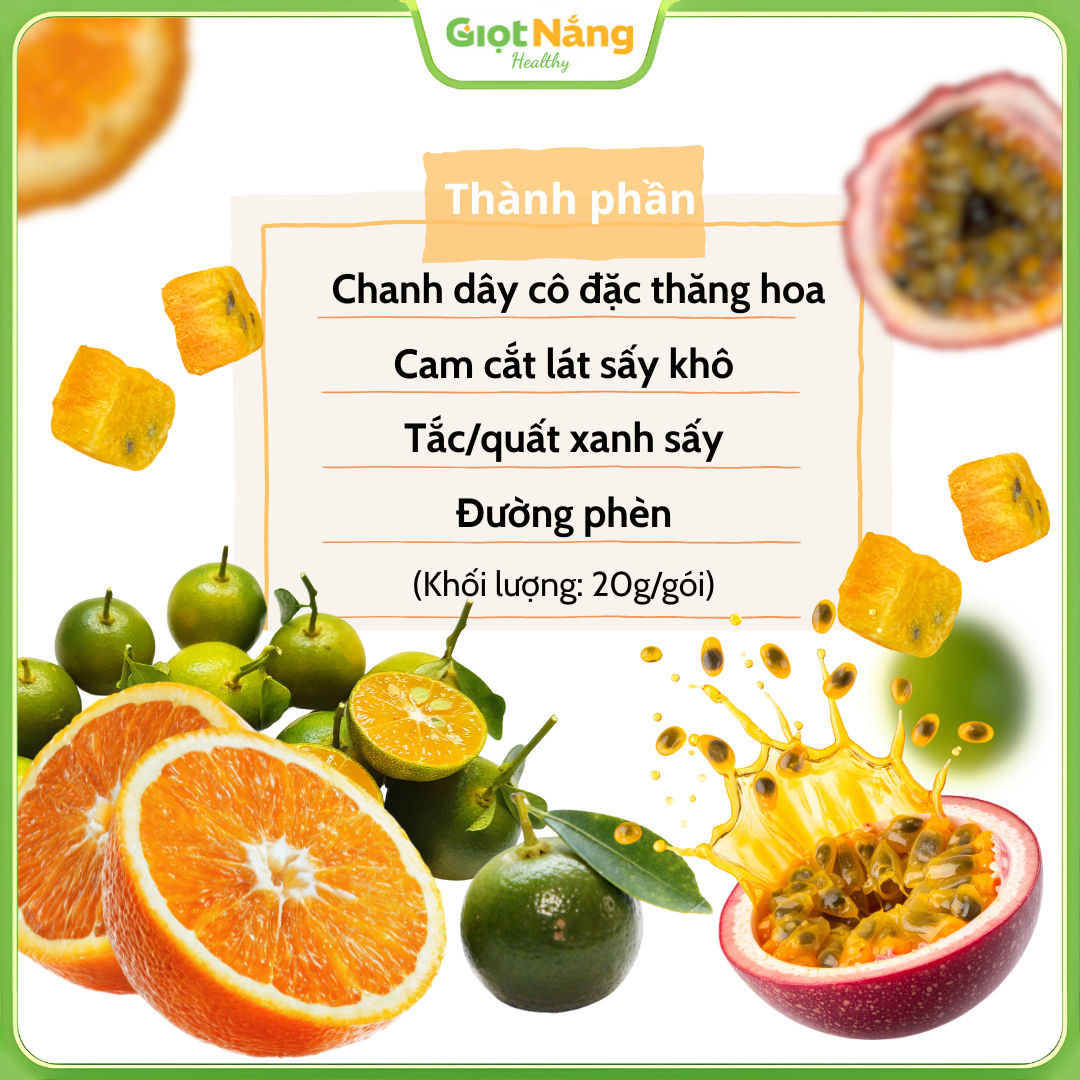 Trà Chanh Dây Kim Quất Combo 10 Gói 20 g/gói