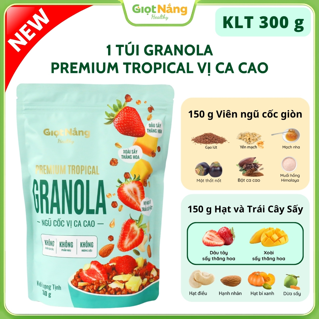 Premium Tropical Granola Ngũ cốc Vị Ca Cao 300 g