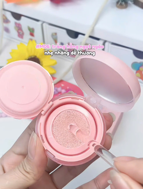 Phấn má hồng CUSHION MOOEKISS làm sáng và tạo khối - Phấn má dạng kem, hiệu ứng căng bóng tự nhiên, nâng tông