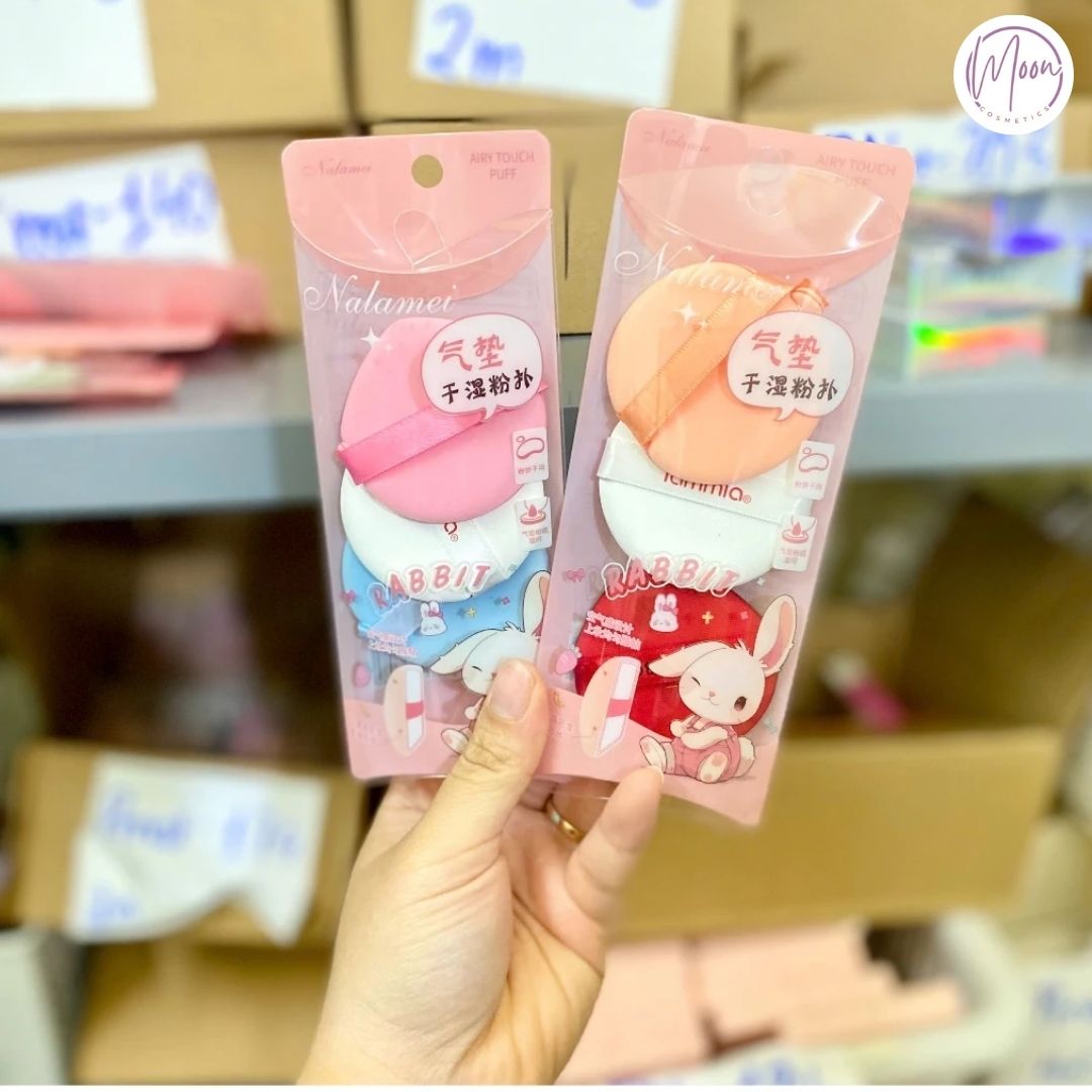 HỘP 3 MÚT TRANG ĐIỂM ĐỆM KHÍ NALAMEI | MÚT MỀM MỊN, TÁN CUSHION TỰ NHIÊN, GIÚP LỚP NỀN MỎNG NHẸ