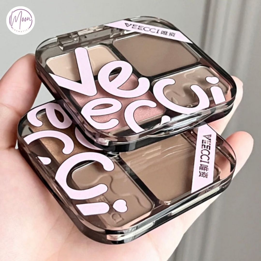 BẢNG PHẤN TẠO KHỐI VEECCI – HIGHLIGHT BẮT SÁNG TỰ NHIÊN, TÍCH HỢP MÁ HỒNG, LÂU TRÔI & CHỐNG NƯỚC