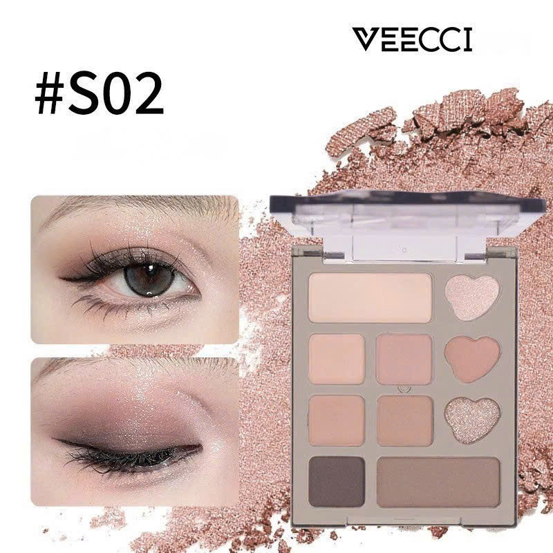 [VEECCI] Bảng Phấn Mắt 10 Ô Mini – Nhỏ Gọn, Đa Năng & Chuẩn Màu (4.2g)