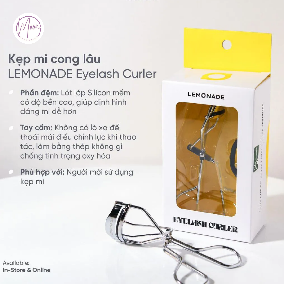KẸP MI LEMONADE EYELASH CURLER - THIẾT KẾ CHỐNG KẸP MÍ, TẠO NẾP LÂU DÀI