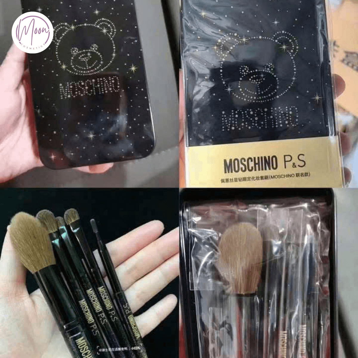 SET 5 CỌ TRANG ĐIỂM MOSCHINO P&S