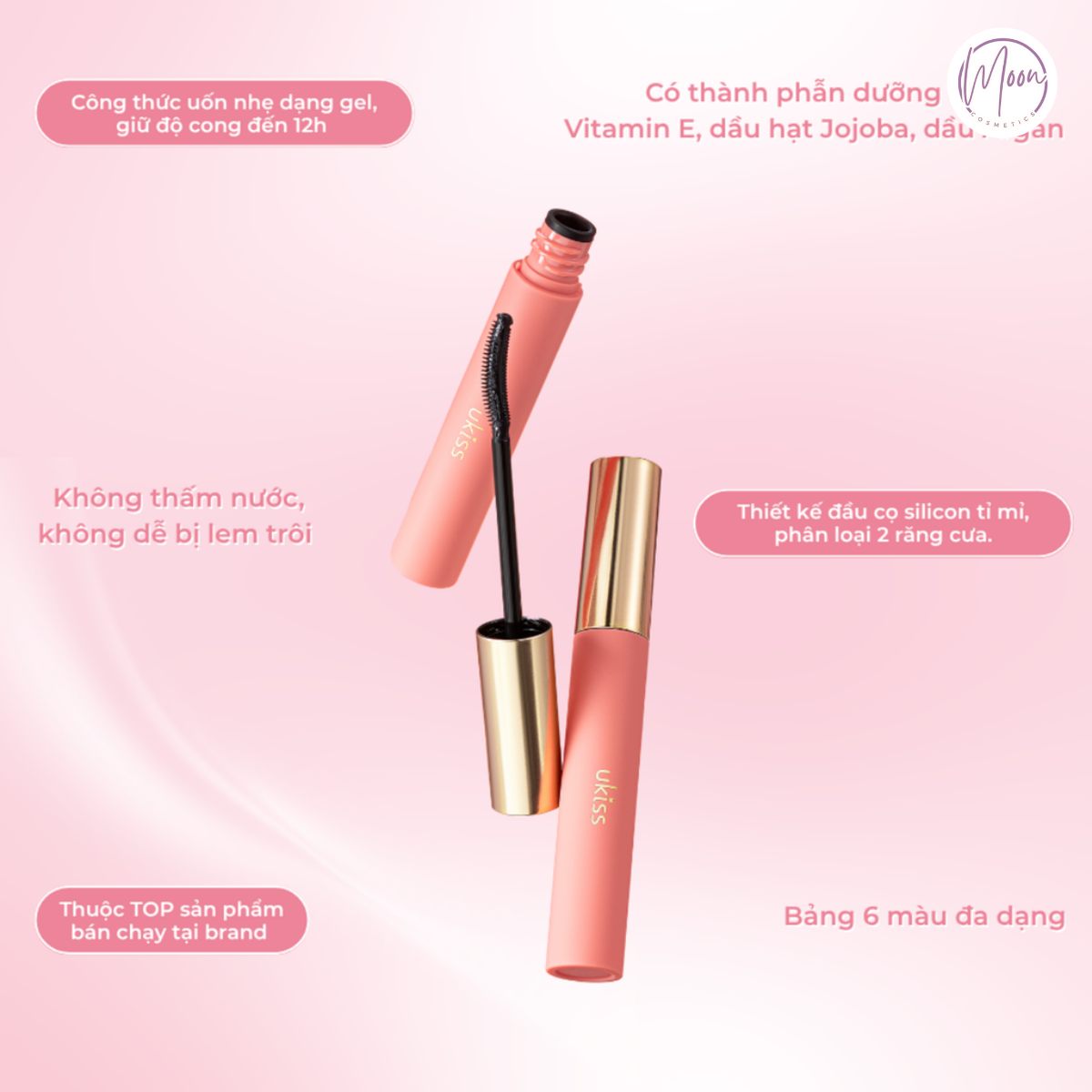 MASCARA UKISS GIÚP ĐỊNH HÌNH & GIỮ NẾP LÂU | MI DÀY, CONG, KHÔNG VÓN CỤC