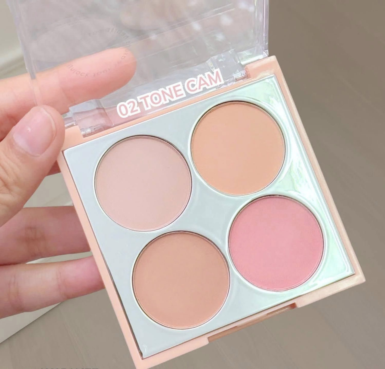 Bảng Má Hồng Mona Blush Palette 4 Ô Siêu Mịn Lên Màu Tự Nhiên, Tone Hồng & Cam Đào - Bảng Đánh Má Hồng Mona Chính Hãng