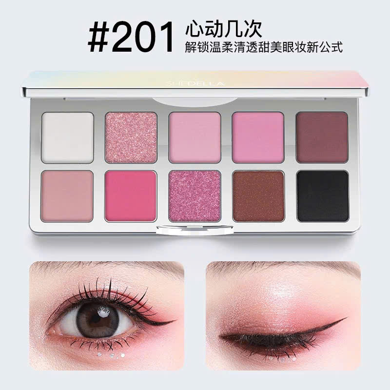 Bảng Phấn Mắt 10 màu Shedella chất phấn mịn Kèm Gương Soi - Bảng phấn mắt SHEDELLA 10 ô tiện lợi, tông màu đa dạng
