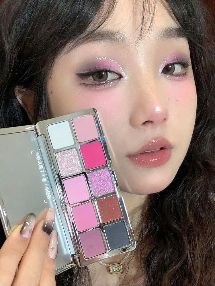 Bảng Phấn Mắt 10 màu Shedella chất phấn mịn Kèm Gương Soi - Bảng phấn mắt SHEDELLA 10 ô tiện lợi, tông màu đa dạng