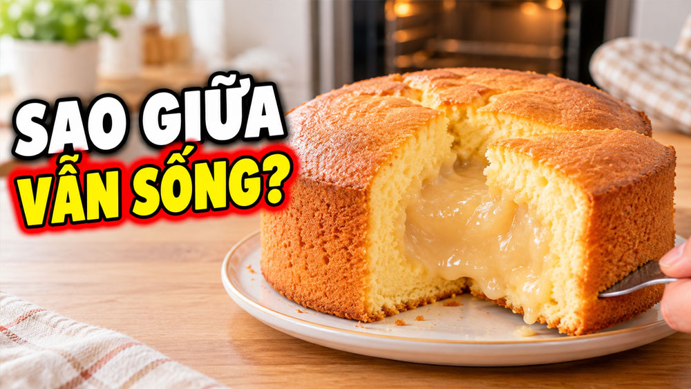 Tại sao bánh chín bên ngoài nhưng vẫn sống bên trong?