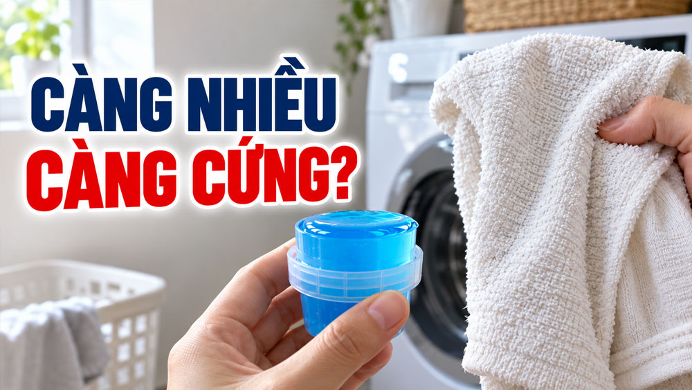 Dùng sai lượng nước giặt có thể khiến quần áo càng giặt càng cứng