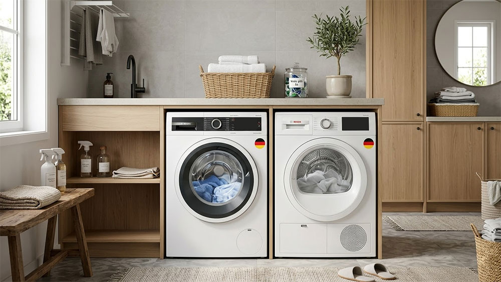 Giặt giũ hiệu quả, tiết kiệm điện và năng lượng với máy giặt Bosch