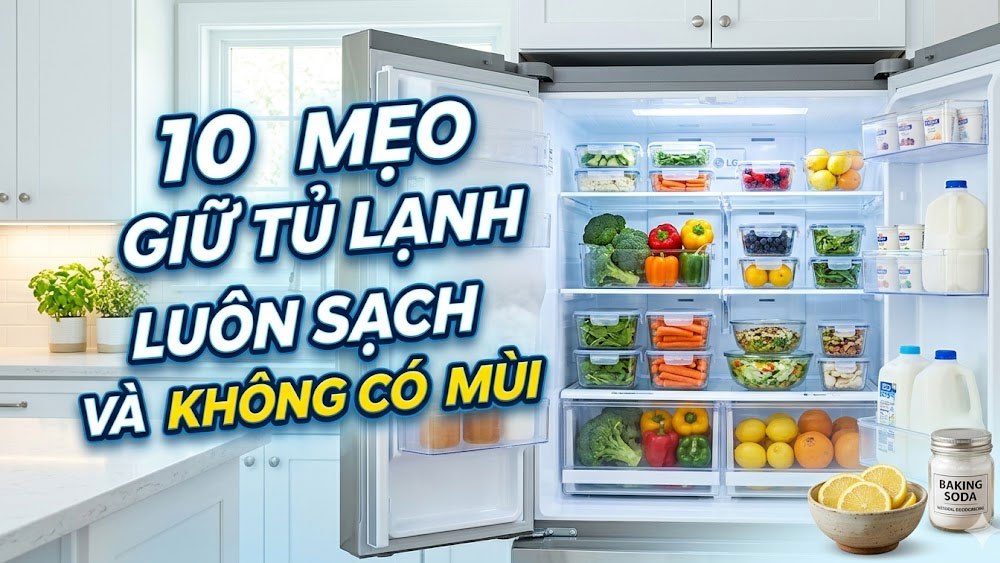 10 mẹo giúp tủ lạnh luôn sạch và không có mùi