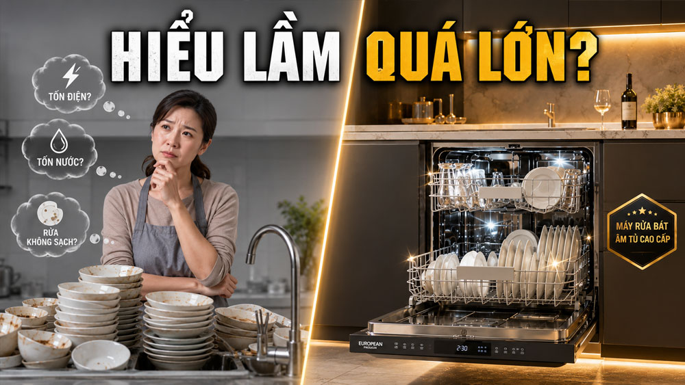 Những hiểu lầm phổ biến khiến nhiều gia đình chưa dám mua máy rửa bát