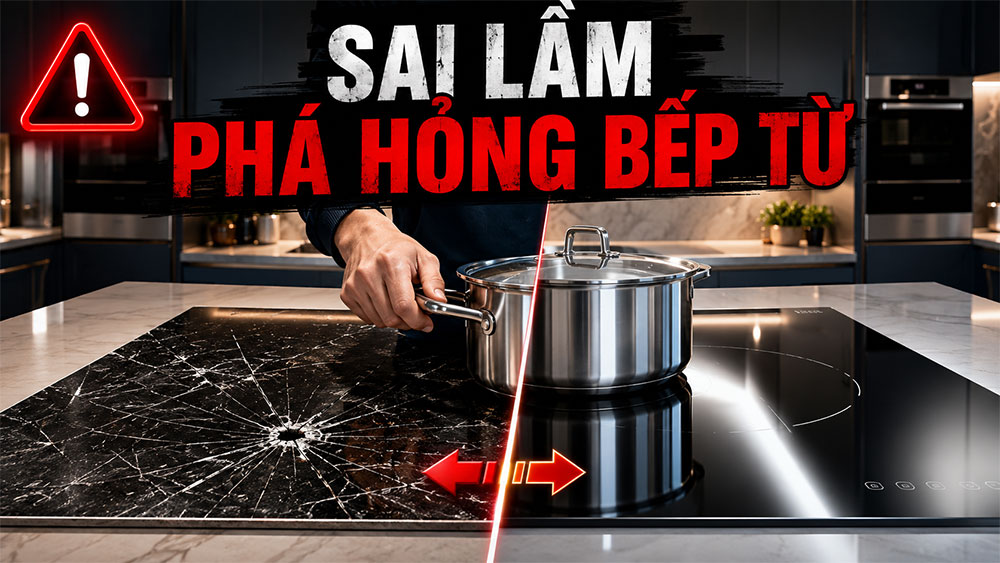 Sai lầm khiến mặt kính bếp từ hỏng chỉ sau vài tháng