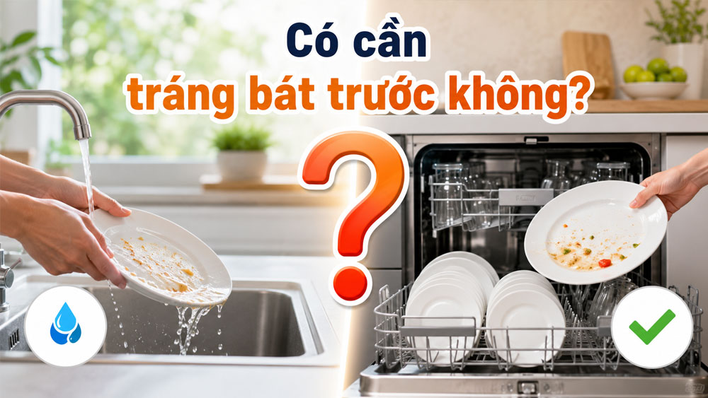Có nên tráng bát trước khi cho vào máy rửa bát?