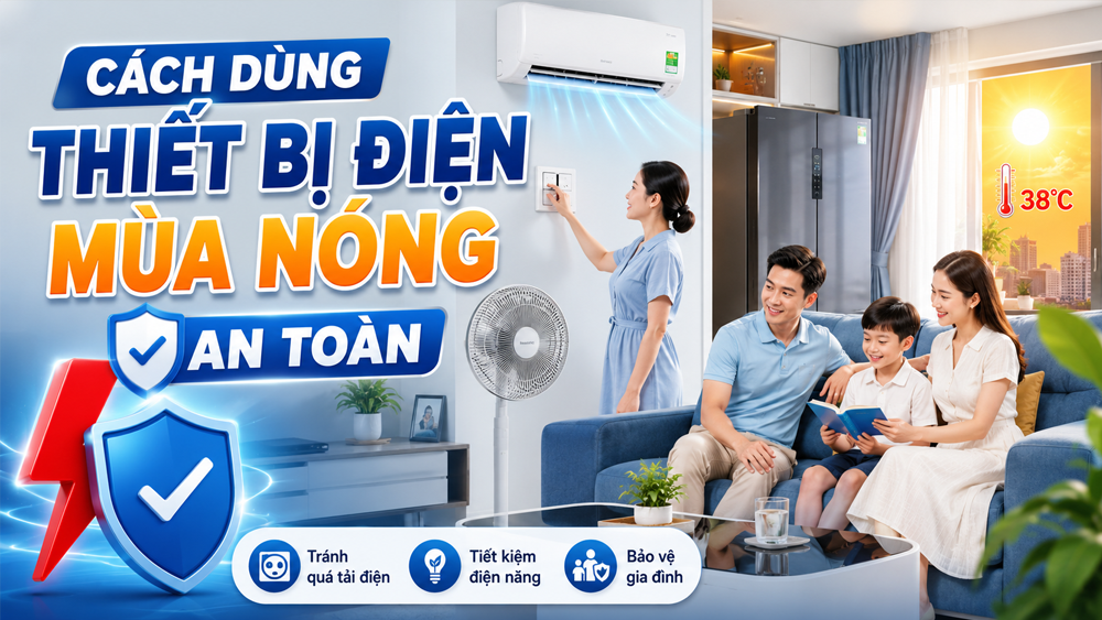 Cách dùng thiết bị điện mùa nóng an toàn