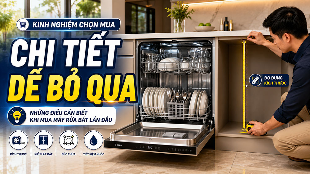 Chi tiết nhiều người bỏ qua khi mua máy rửa bát lần đầu