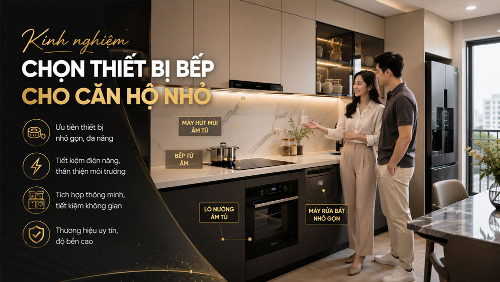 Kinh nghiệm chọn thiết bị bếp phù hợp cho căn hộ nhỏ