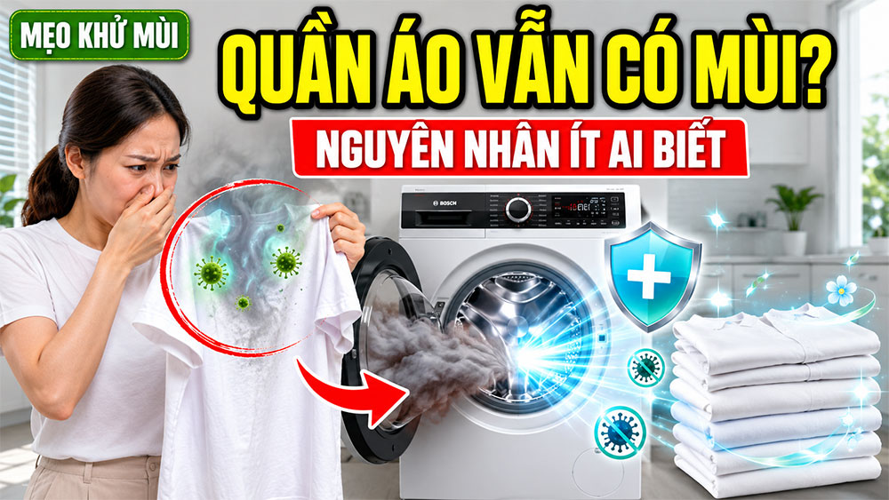 Vì sao quần áo vẫn có mùi sau khi giặt?