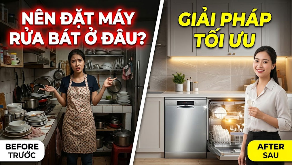 Tìm vị trí để lắp đặt máy rửa bát như thế nào?