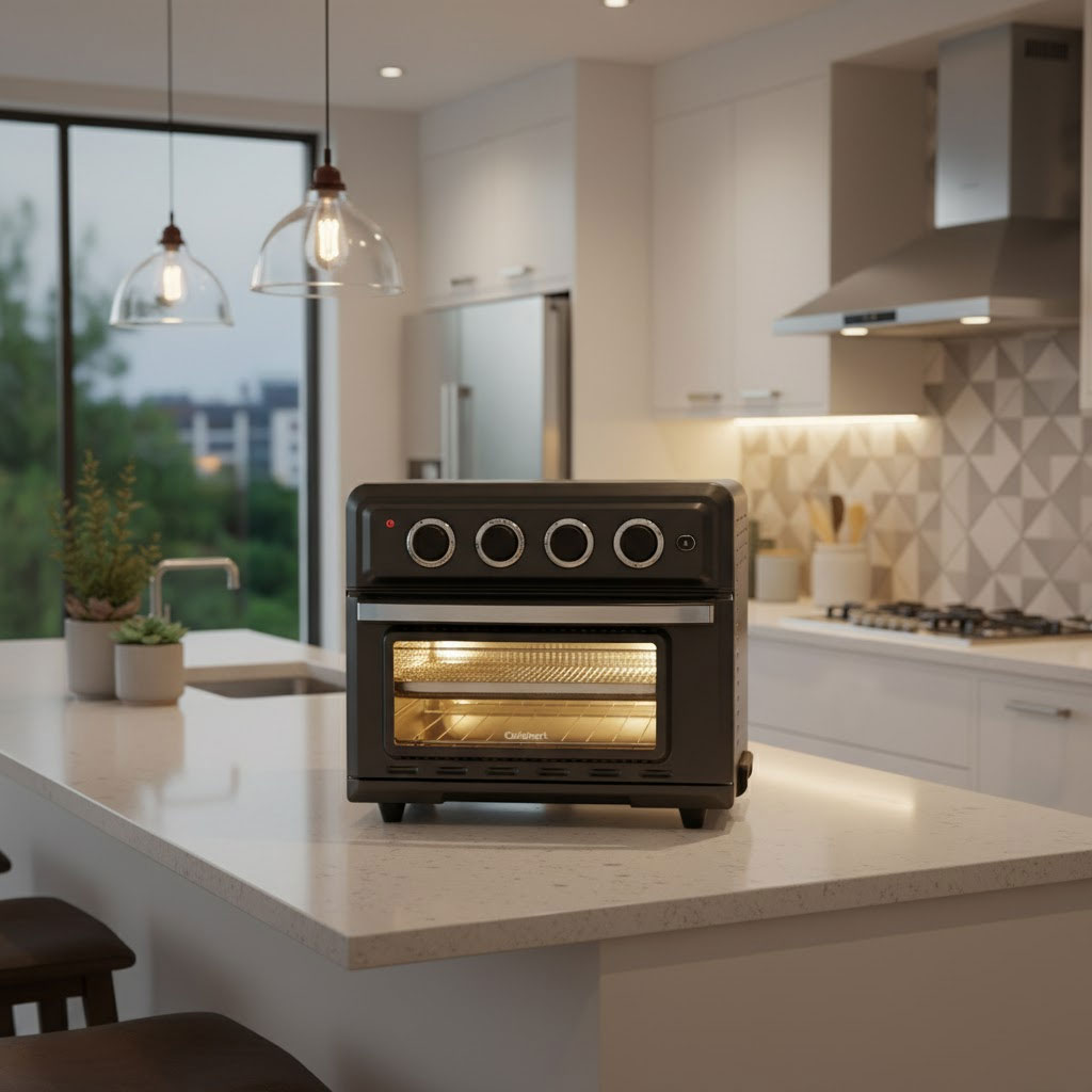 Lò chiên không dầu Cuisinart TOA60U trong gian bếp hiện đại sang trọng