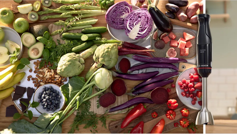 Máy xay Bosch MSM4B6V2 xay nhuyễn đá viên, rau củ và hạt hiệu quả