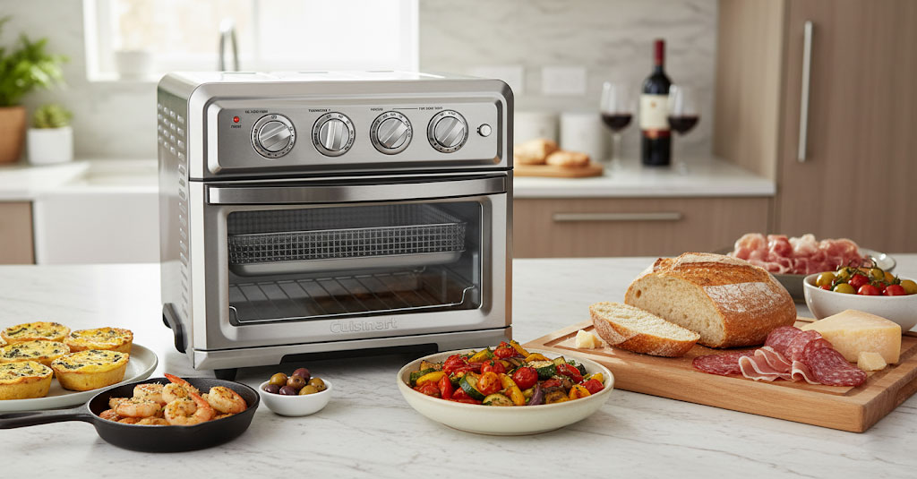 Cửa kính trong suốt lò chiên không dầu Cuisinart TOA-60HK