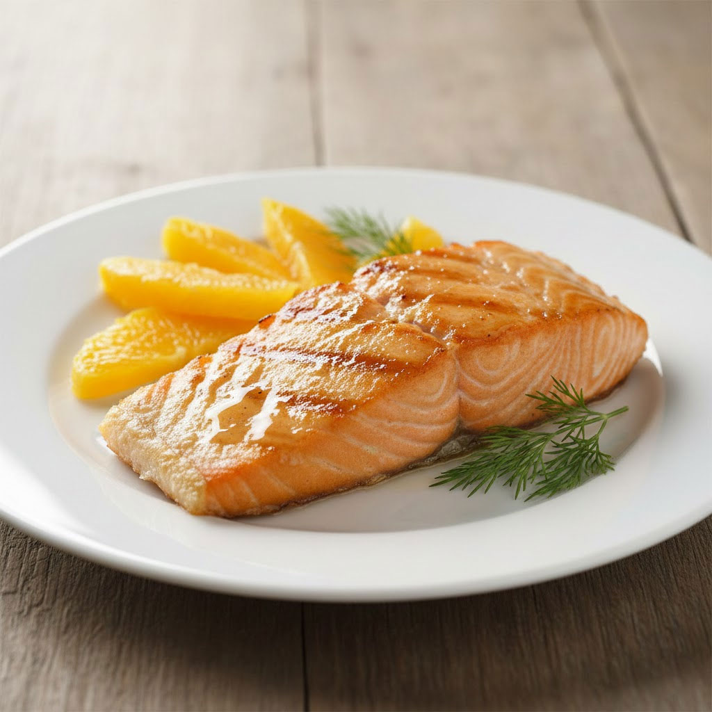 Cá hồi nướng mật ong và cam bổ sung dinh dưỡng cho não và ít chất béo