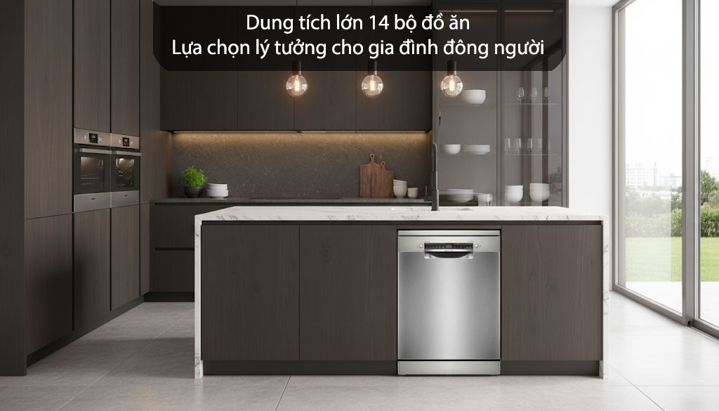 Máy rửa bát Bosch SMS6ZCI10E dung tích 14 bộ đồ ăn