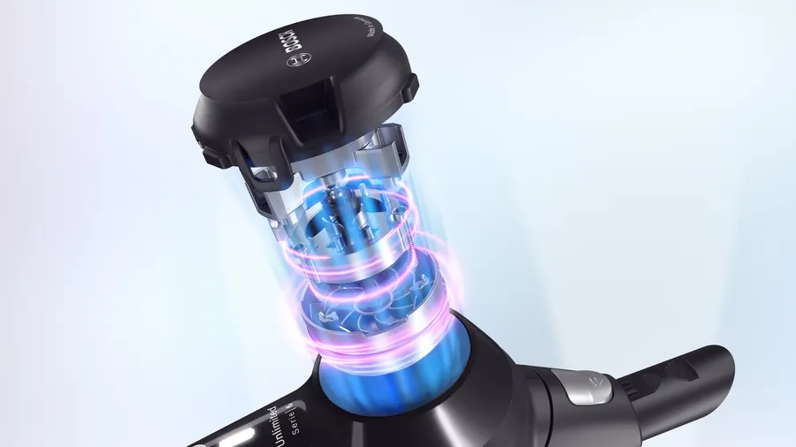 Bàn chải điện AllFloor kết hợp động cơ TurboSpin mang lại hiệu quả làm sạch mạnh mẽ trên mọi bề mặt.