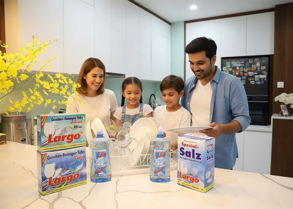 Chất tẩy rửa là nhóm sản phẩm quan trọng giúp máy rửa bát hoạt động hiệu quả