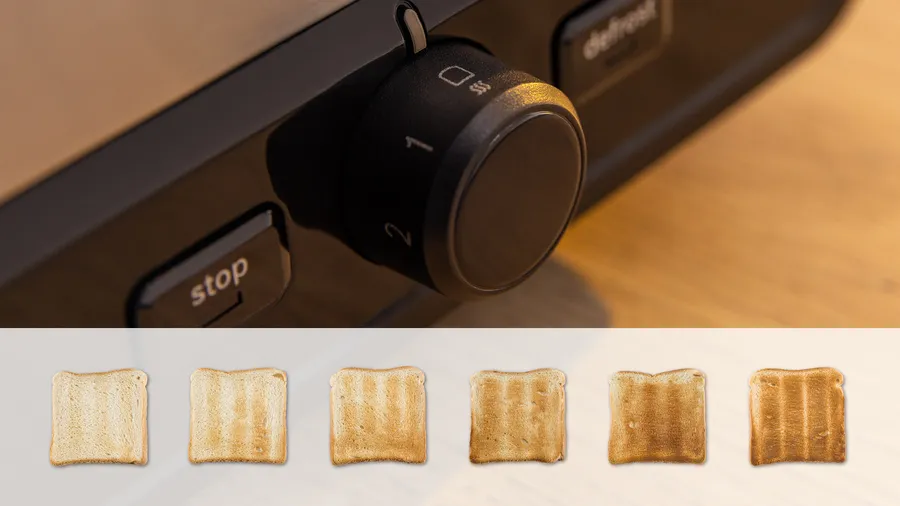 Máy nướng bánh mì Bosch TAT6M420 với 6 mức độ nướng và nhiều chức năng tiện ích