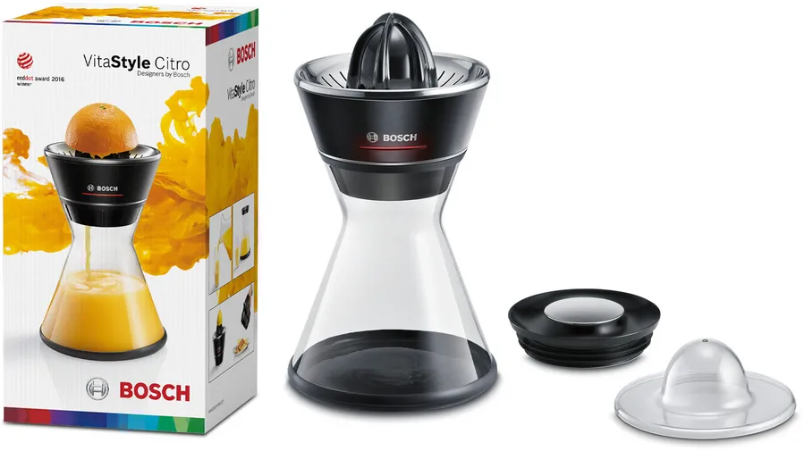 Các bộ phận của máy vắt cam Bosch MCP72GPB dễ dàng tháo rời để vệ sinh